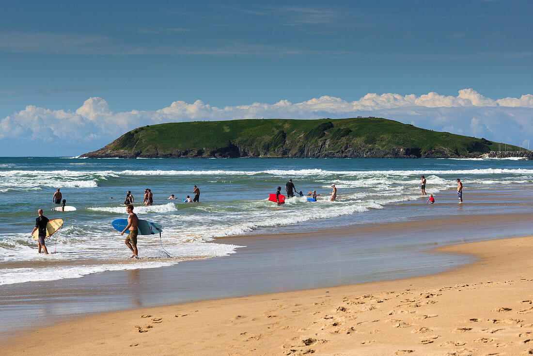 Parks Beach in Coffs Harbour with Muttonbird Island, New South Wales, Australia, Pacific