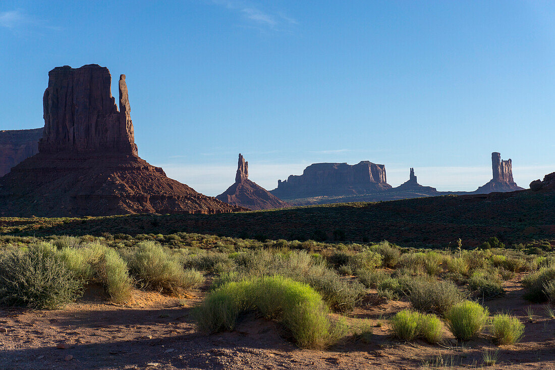 The Mittens West and East, Monument Valley, Arizona, United States of America, North America