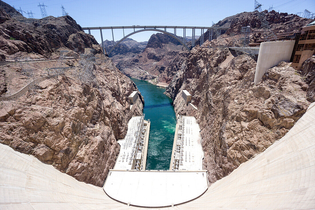 Hoover Dam and lake, border of Arizona and Nevada, United States of America, North America