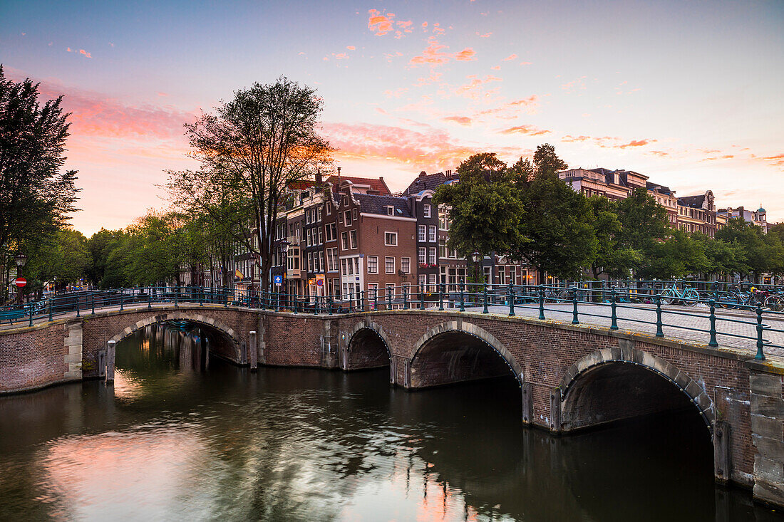 A bridge over the Keizersgracht Canal, Amsterdam, Netherlands, Europe