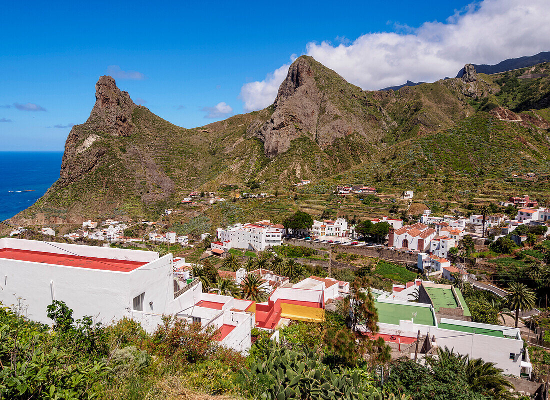 Taganana Village, elevated view, Anaga, Tenerife Island, Canary Islands, Spain, Atlantic, Europe