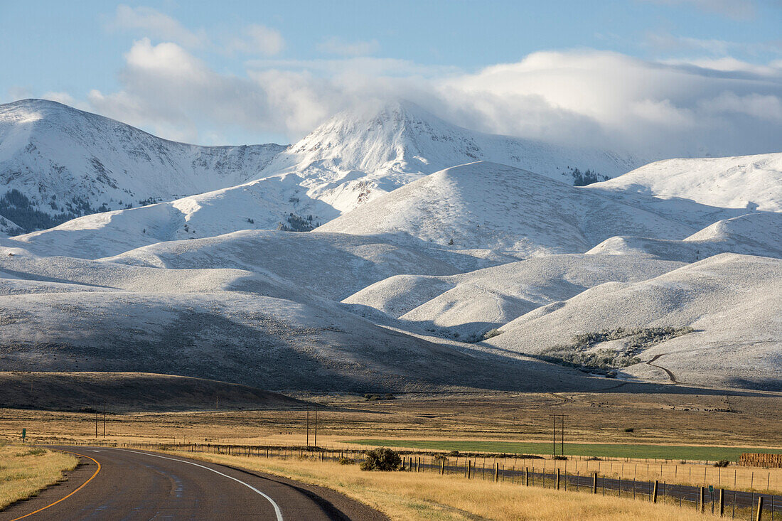 Bitterfoot Range, with the first snow of winter, South West Montana, United States of America, North America