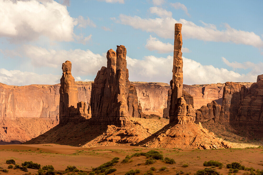 Totem Pole sandstone towers, Monument Valley Navajo Tribal Park, Arizona, United States of America, North America