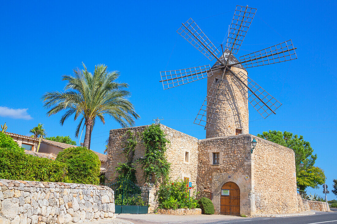 Windmill in Sineu, Mallorca (Majorca), Balearic Islands, Spain, Europe