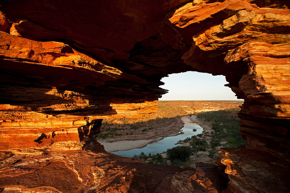 Blick durch das Nature's Window auf den Murchison River, Kalbarri NP, Westaustralien, Australien