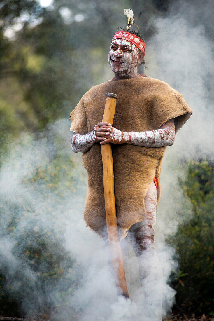 Guests at the Pretty Beach house are greeted with an Aboriginal Welcome Smoking Ceremony