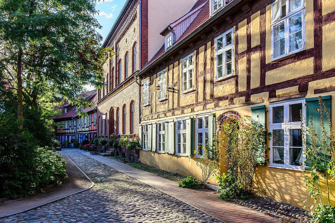 Small alleys at the Johannis Monastery, Stralsund, Ostseekueste, Mecklenburg-Vorpommern, Germany