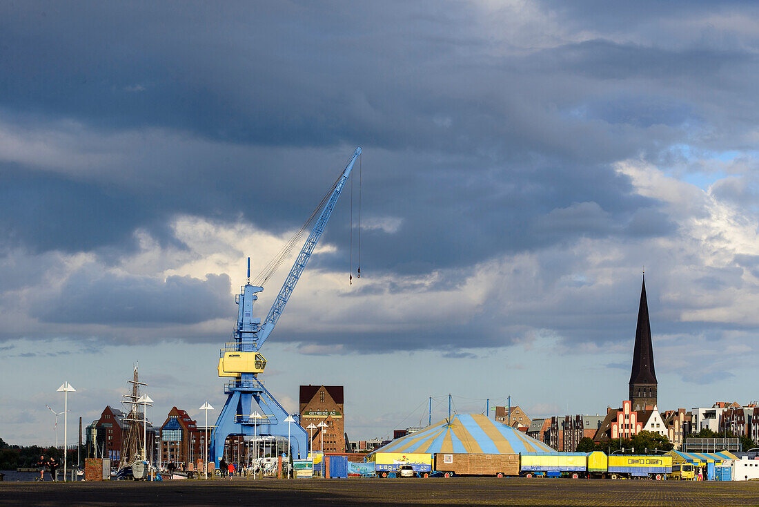 Circus at the harbor, Rostock, Ostseekueste, Mecklenburg-Vorpommern Germany