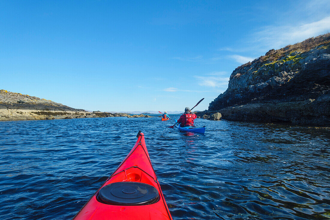 Sea kayaking around the Inner Hebrides, Scotland, United Kingdom, Europe