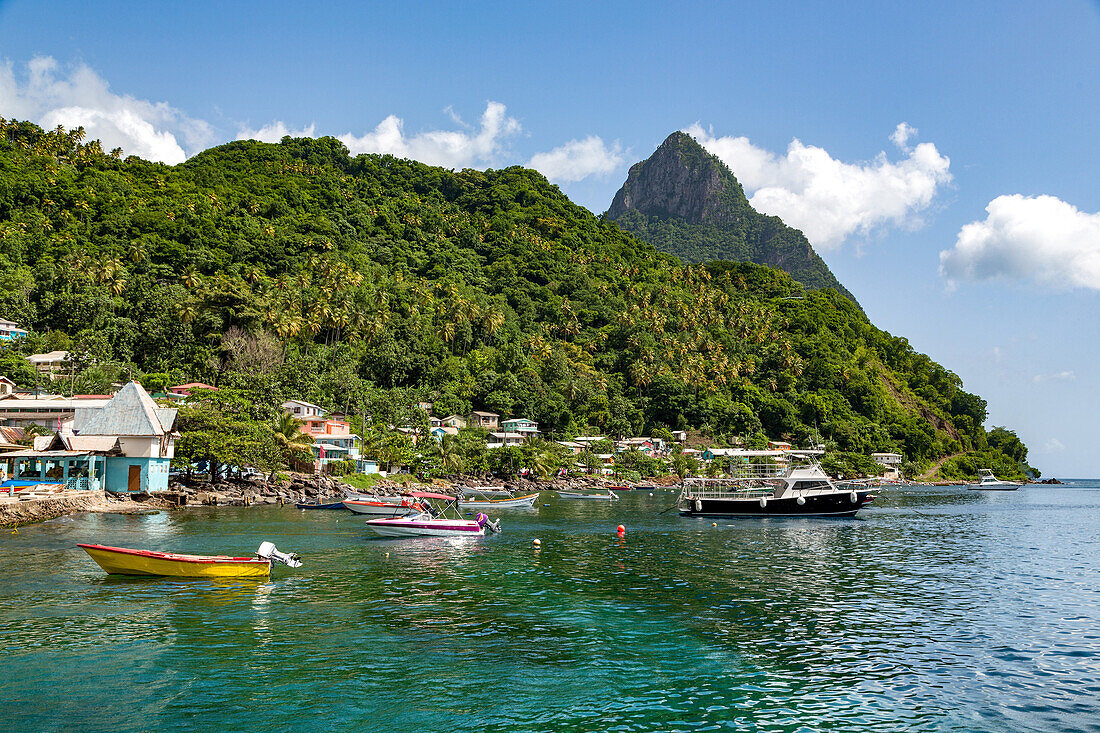 Petit Piton from Soufriere, St. Lucia, Windward Islands, West Indies Caribbean, Central America