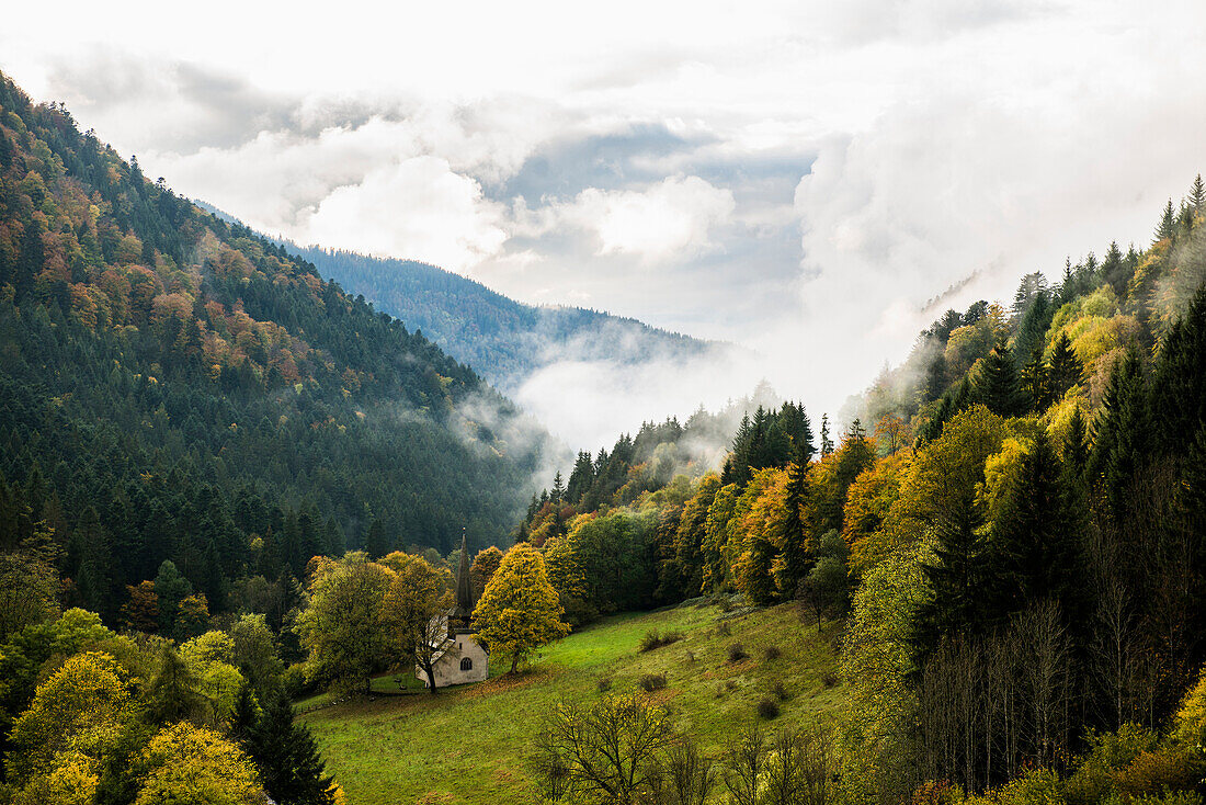 Höllental im Herbst, bei Freiburg im Breisgau, Schwarzwald, Baden-Württemberg, Deutschland