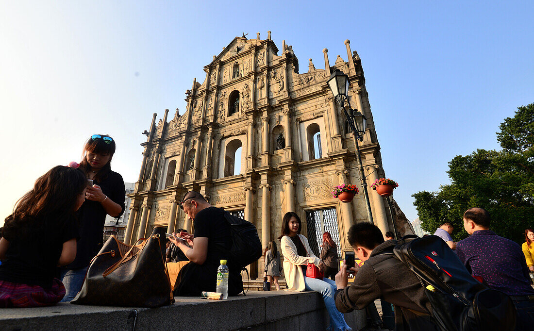 an der Ruina de Sao Paulo in der Altstadt Macao, China