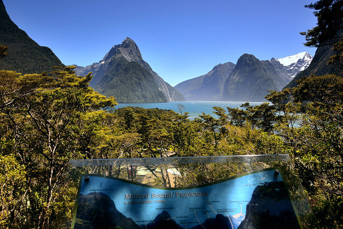 view over Milford Sound, South Island, New Zealand