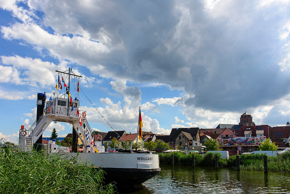 Ferry in Wolgast, Ostseeküste, Mecklenburg-Western Pomerania, Germany