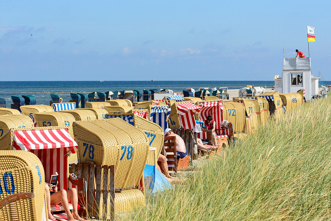 Strand mit Strandkörben, Insel Poel, Ort Timmendorfer Strand, Ostseeküste, Mecklenburg-Vorpommern Deutschland