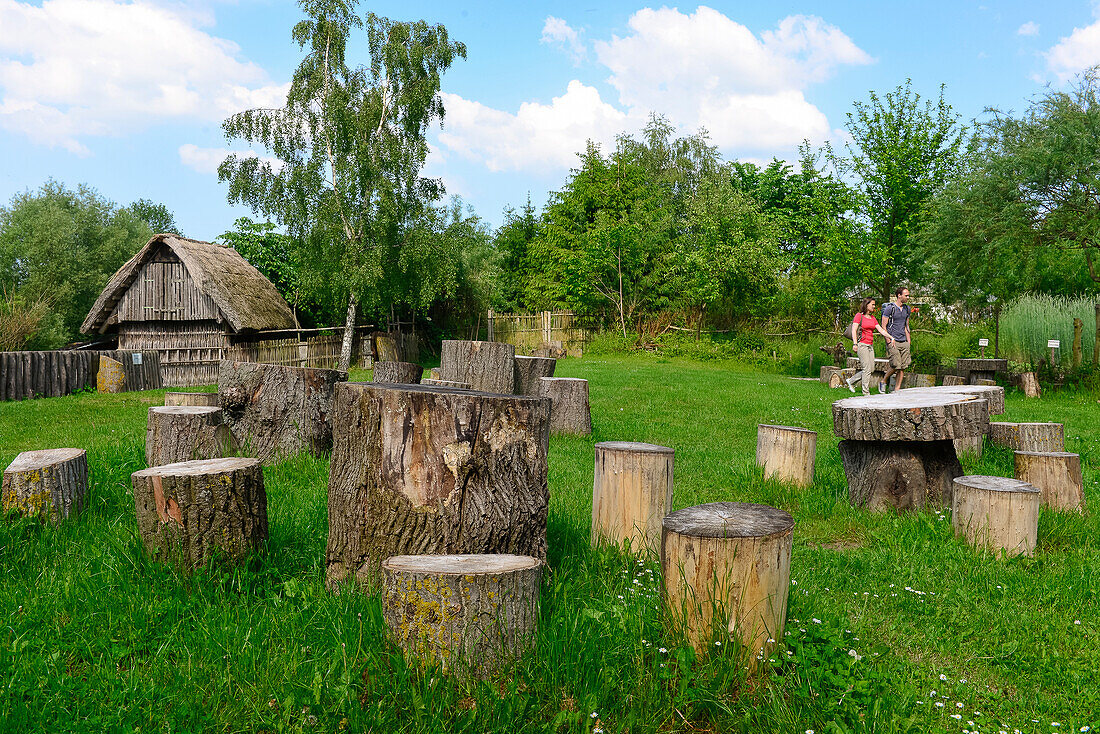 Stone Age village Kussow, Baltic Sea coast, Mecklenburg-Vorpommern, Germany