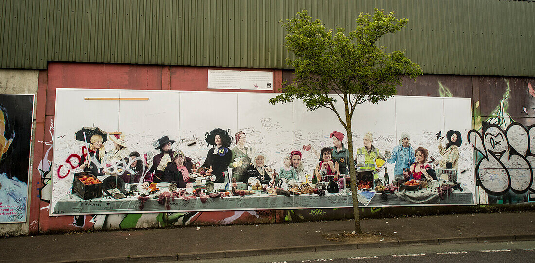 Peace Wall, Belfast, Ulster, Northern Ireland, United Kingdom, Europe