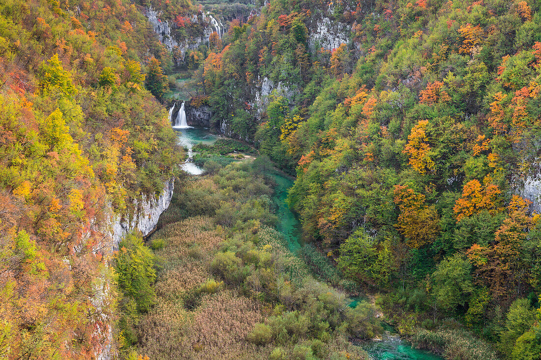 Korana River near Plitvice Lakes during autumn, Croatia, Europe