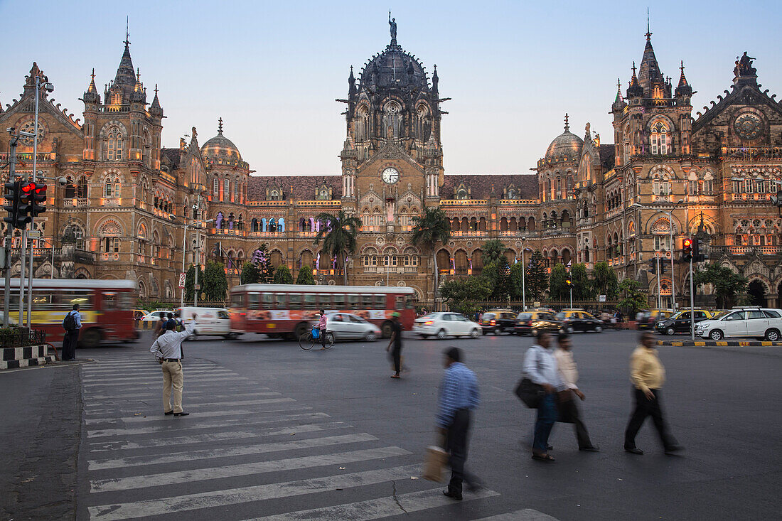 Chhatrapati Shivaji Terminus, UNESCO World Heritage Site, Mumbai, Maharashtra, India, Asia