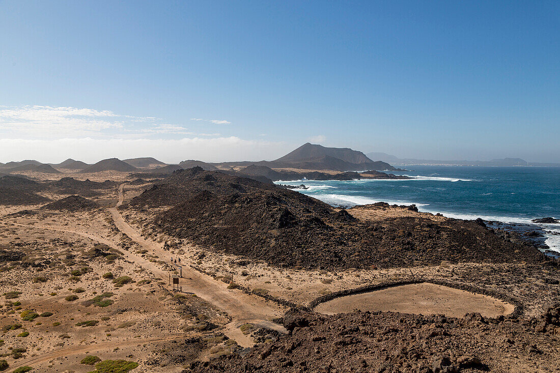 The island of Lobos off the coast of Fuerteventura near Corralejo, Lobos, Canary Islands, Spain, Atlantic, Europe