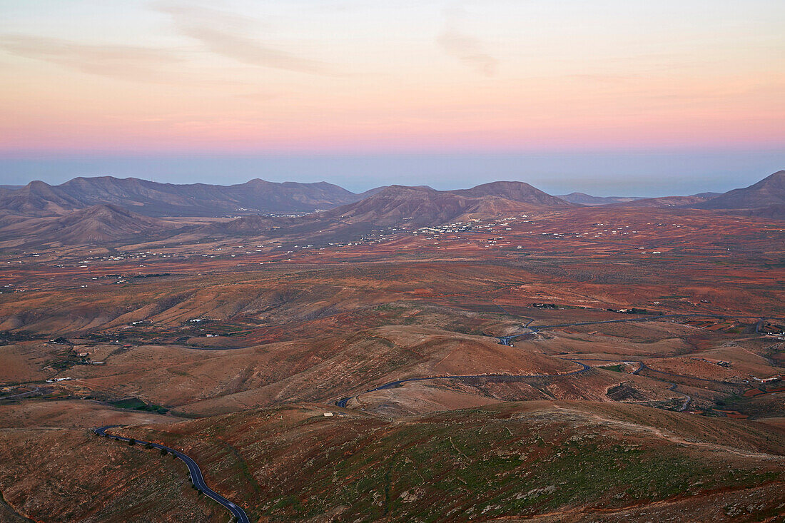 View from the viewpoint Mirador Morro Verlosa at La Ampuyenta, Fuerteventura, Canary Islands, Islas Canarias, Atlantic Ocean, Spain, Europe