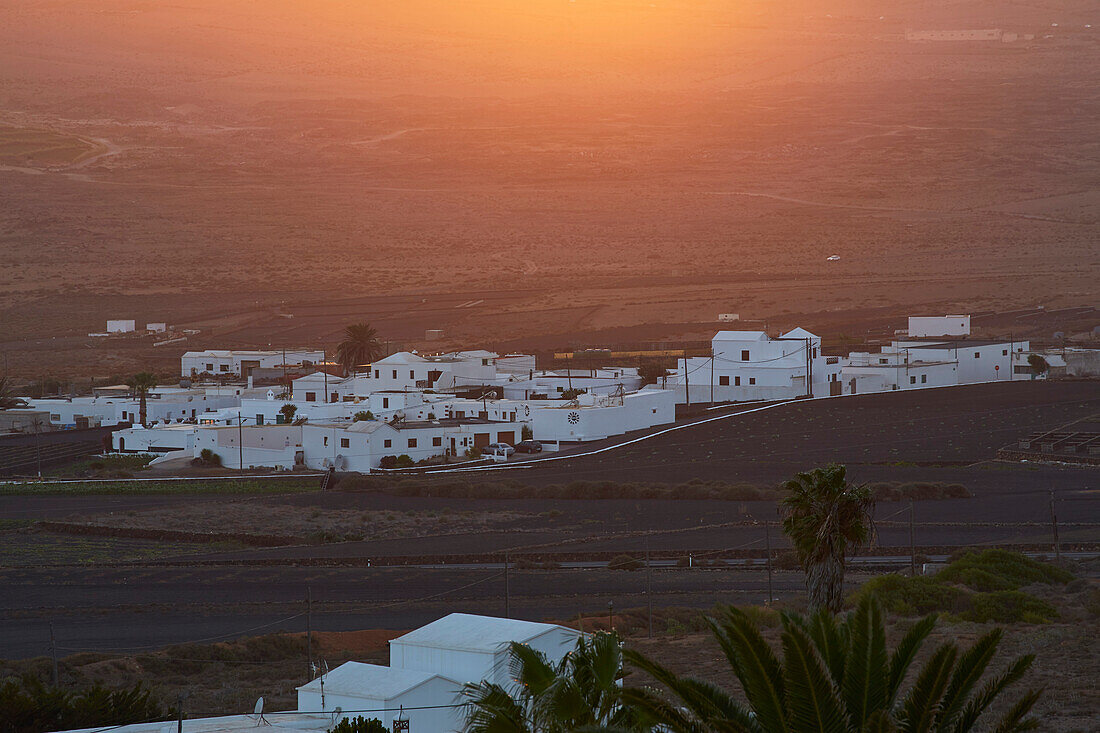 View from the museum Lagomar at Nazaret (Teguise) and the direction of San Bartolomé, Atlantic Ocean, Lanzarote, Canary Islands, Islas Canarias, Spain, Europe