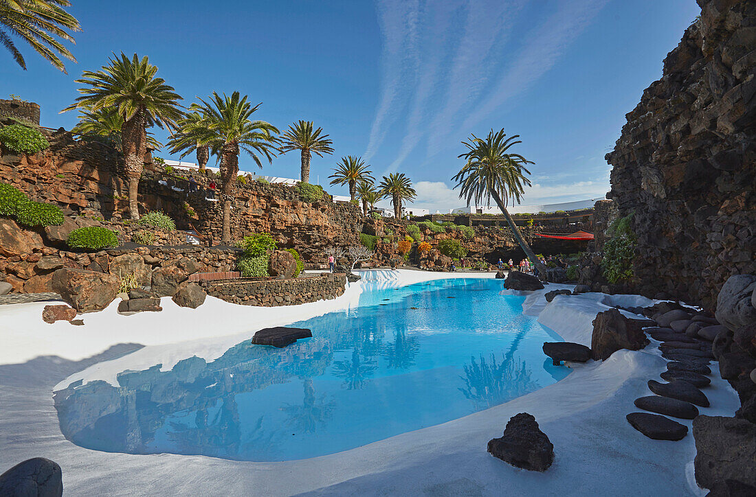 Pool, Jameos del Agua near Arrieta, César Manrique, Lanzarote, Canary Islands, Islas Canarias, Spain, Europe