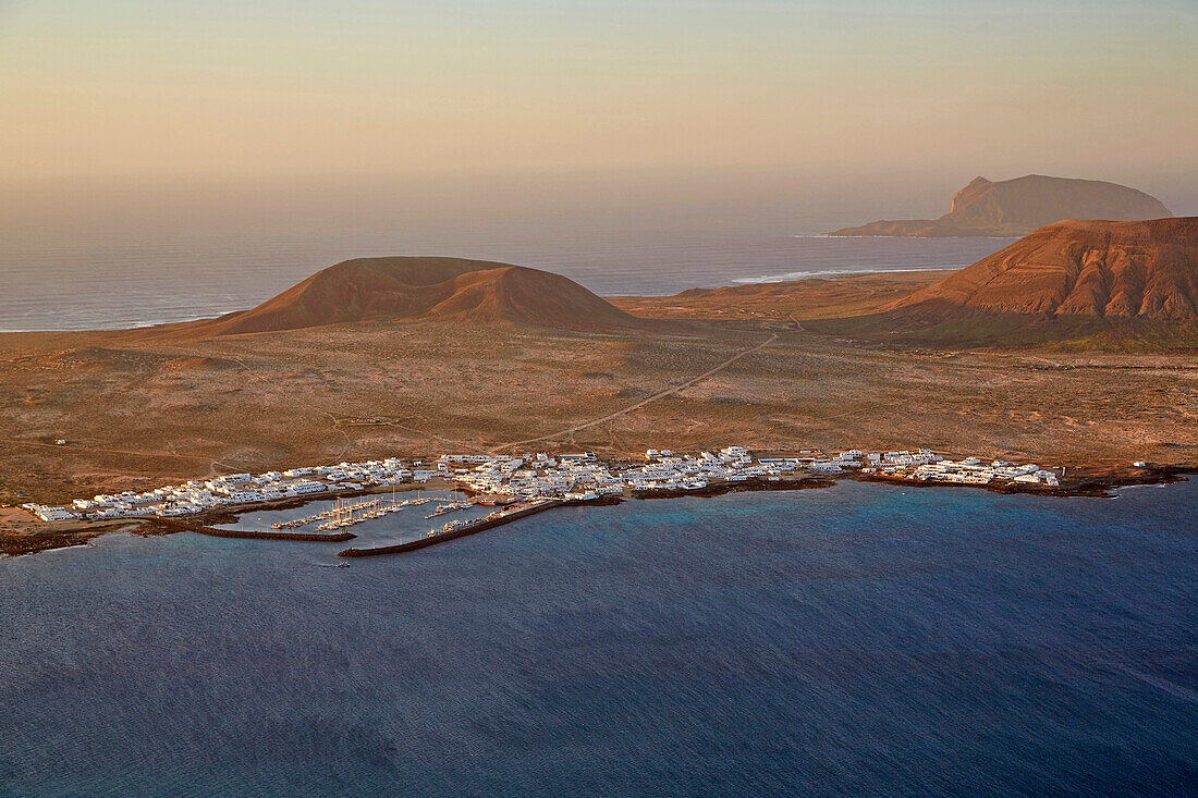 View from the viewpoint Mirador del Rio at Isla La Graciosa, Lanzarote, Canary Islands, Islas Canarias, Spain, Europe