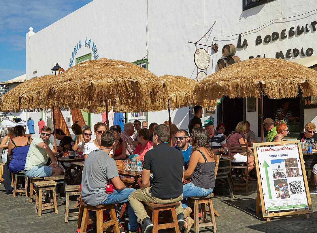 Bar, Sundays' market at Teguise, Atlantic Ocean, Lanzarote, Canary Islands, Islas Canarias, Spain, Europe