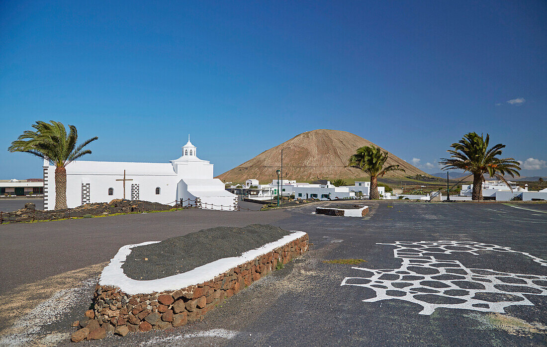 Church Nuestra Senora de los Volcanes, Mancha Blanca, Lanzarote, Canary Islands, Islas Canarias, Spain, Europe