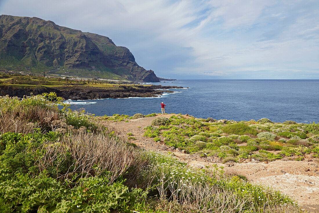 Teno mountains and rocky coast at Buenavista del Norte, Tenerife, Canary Islands, Islas Canarias, Atlantic Ocean, Spain, Europe