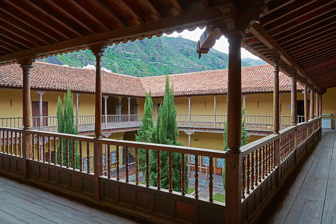 Coutyard of the former monastery at Garachico, Tenerife, Canary Islands, Islas Canarias, Atlantic Ocean, Spain, Europe