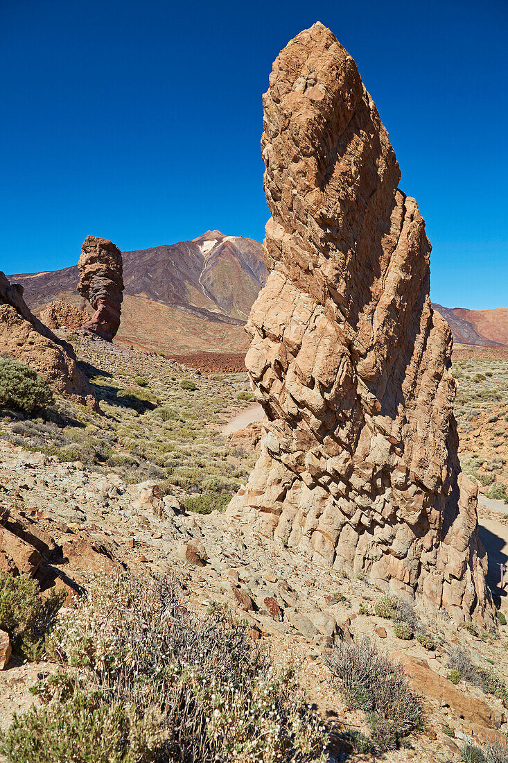 Los Roques de Garcia in the Canadas del Teide, Teide, Parque Nacional del Teide, Natural Heritage of the World, Tenerife, Canary Islands, Islas Canarias, Spain, Europe