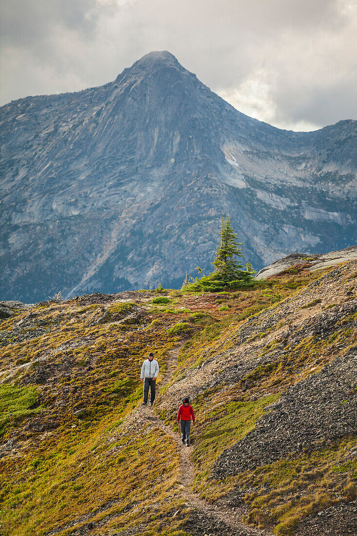 Father and son hiking trip, Merritt, British Columbia, Canada