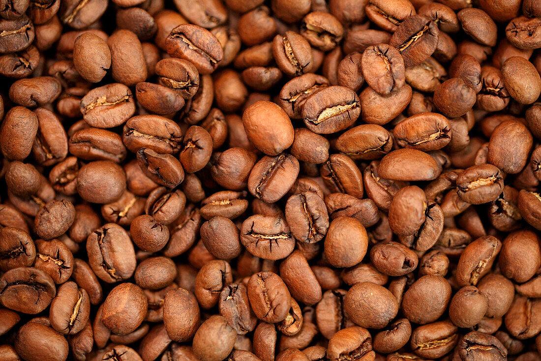 Roasted coffee beans, Oakland, California, USA