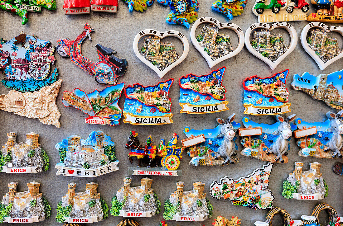 Details of typical souvenirs of Sicily, Italy, Europe