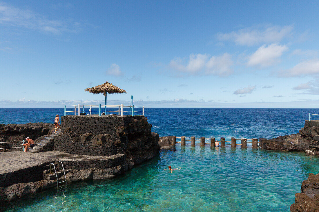 Charco Azul, seawater pool, Atlantic, San Andres, village, San Andres y Sauces, UNESCO Biosphere Reserve, La Palma, Canary Islands, Spain, Europe