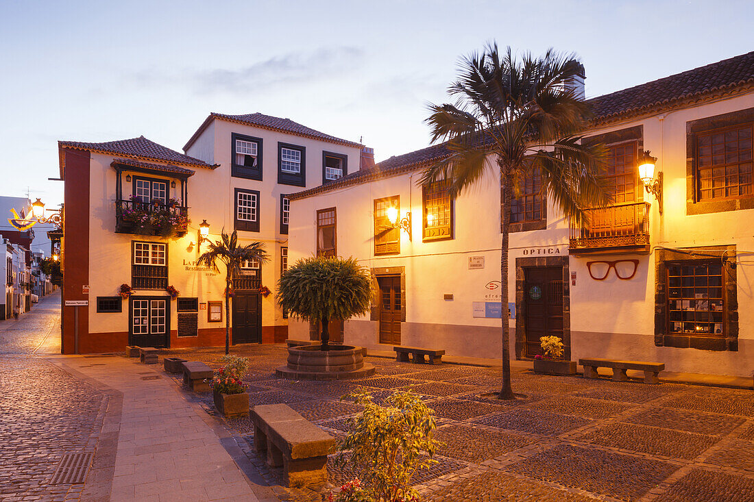 Placeta de Borrero, square, pedestrian zone, Santa Cruz de La Palma, capital of the island, UNESCO Biosphere Reserve, La Palma, Canary Islands, Spain, Europe