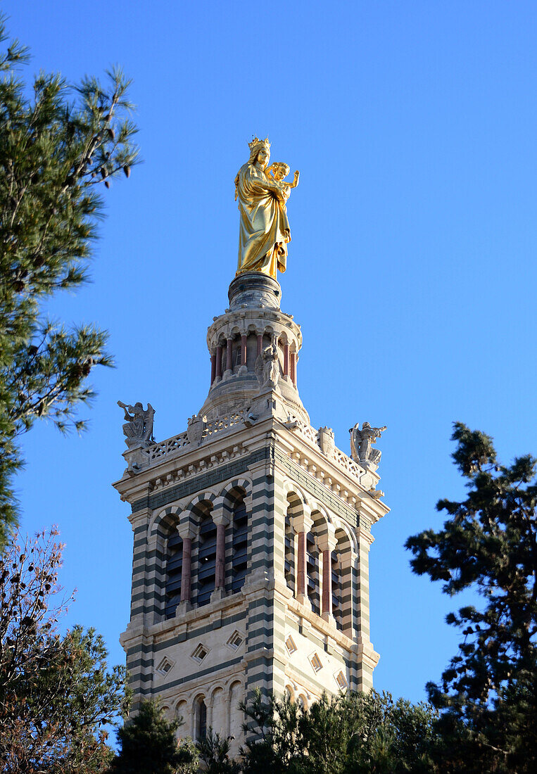Tower of Notre-Dame-de-la-Garde, Marseille, Provence, France