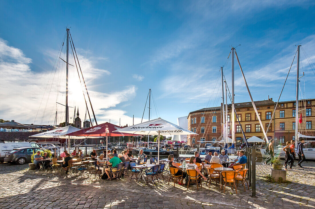 Restaurant at marina, Stralsund, Mecklenburg-Western Pomerania, Germany