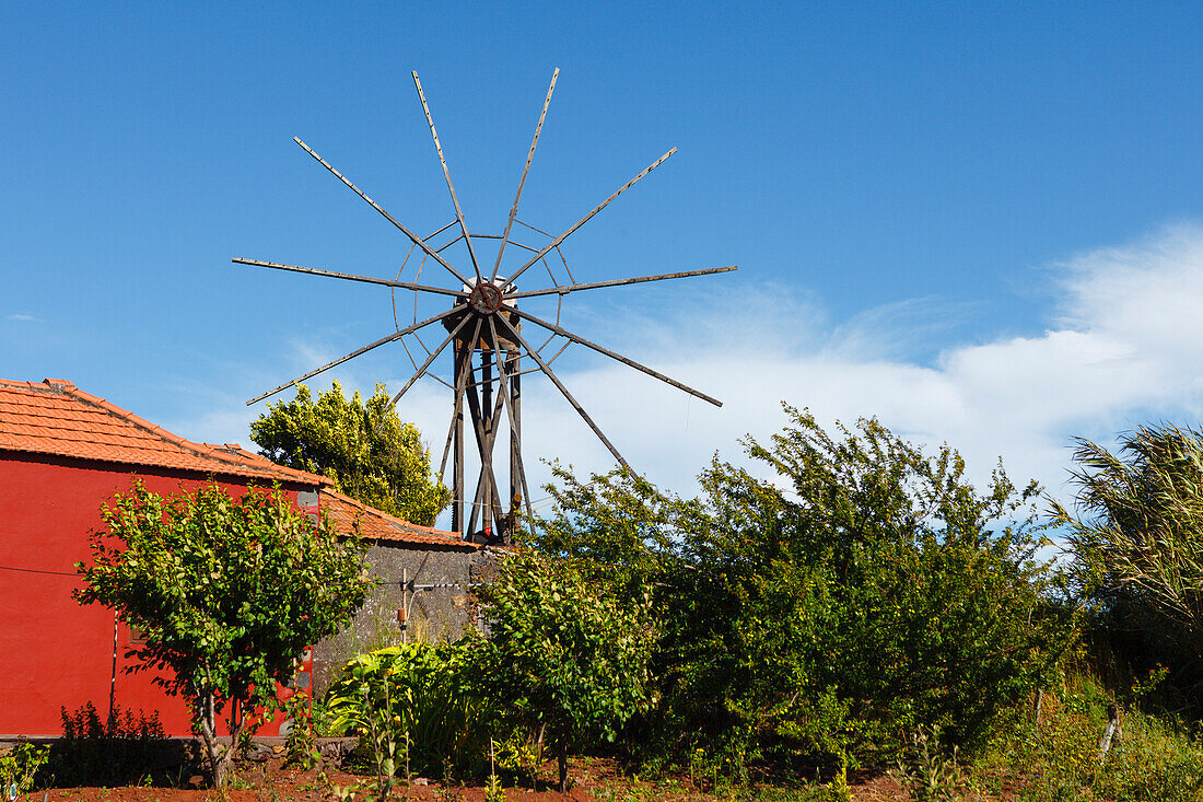 Molino de Llano Negro, Windmühle, bei Llano Negro, UNESCO Biosphärenreservat, La Palma, Kanarische Inseln, Spanien, Europa