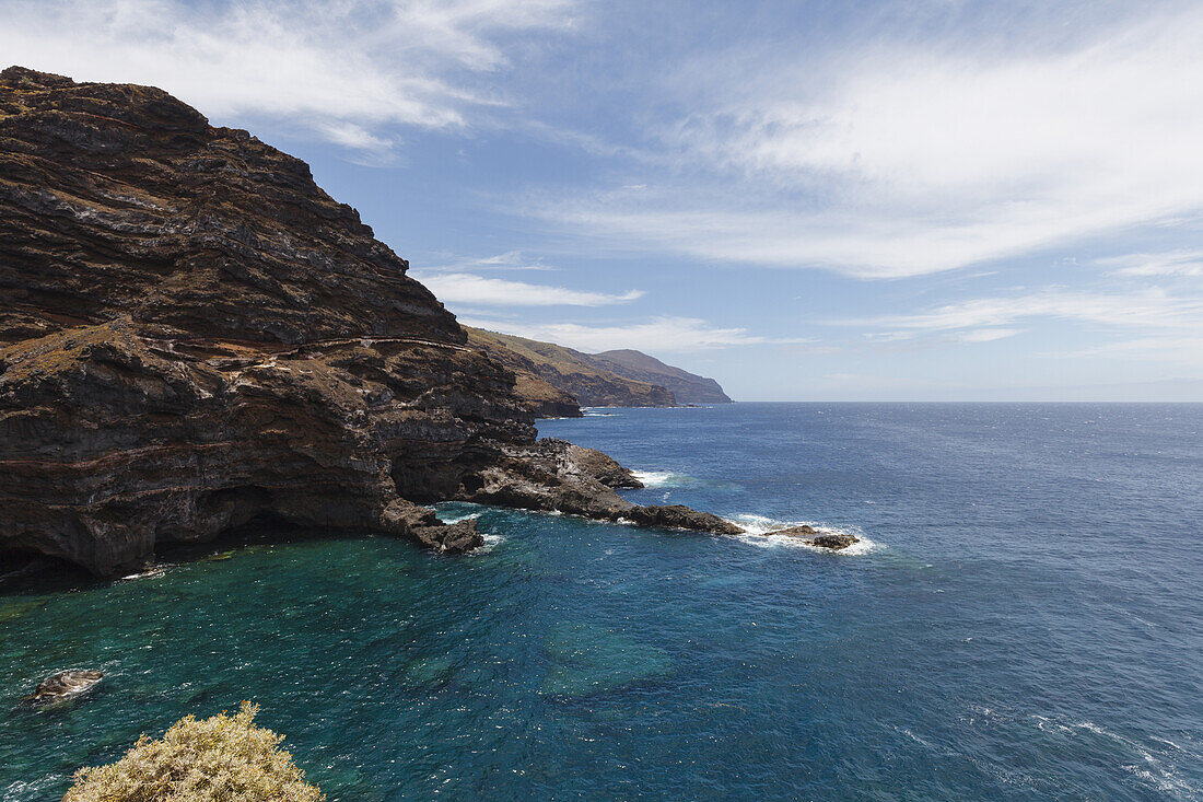 Punta y Prois de Santo Domingo, Puertito de Santo Domingo, Atlantik, UNESCO Biosphärenreservat, La Palma, Kanarische Inseln, Spanien, Europa