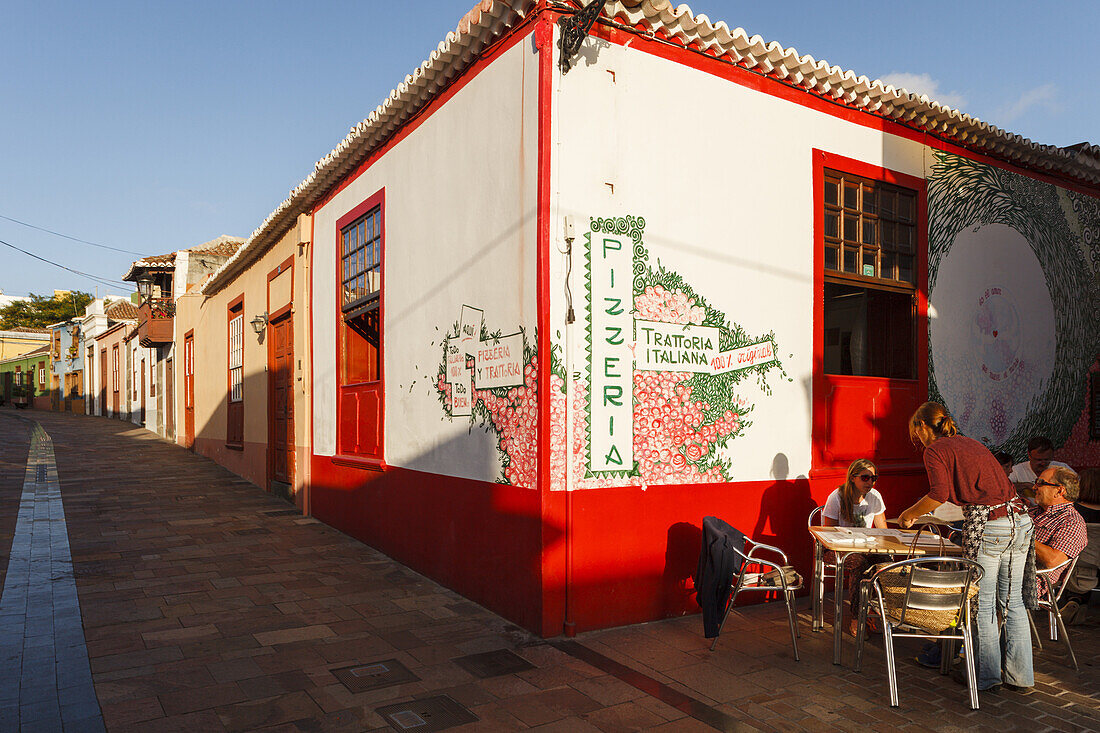 Italien restaurant Restaurant, El Greco Libero, Calle Calvo Sotelo, old town, Los Llanos de Aridane, UNESCO Biosphere Reserve, La Palma, Canary Islands, Spain, Europe