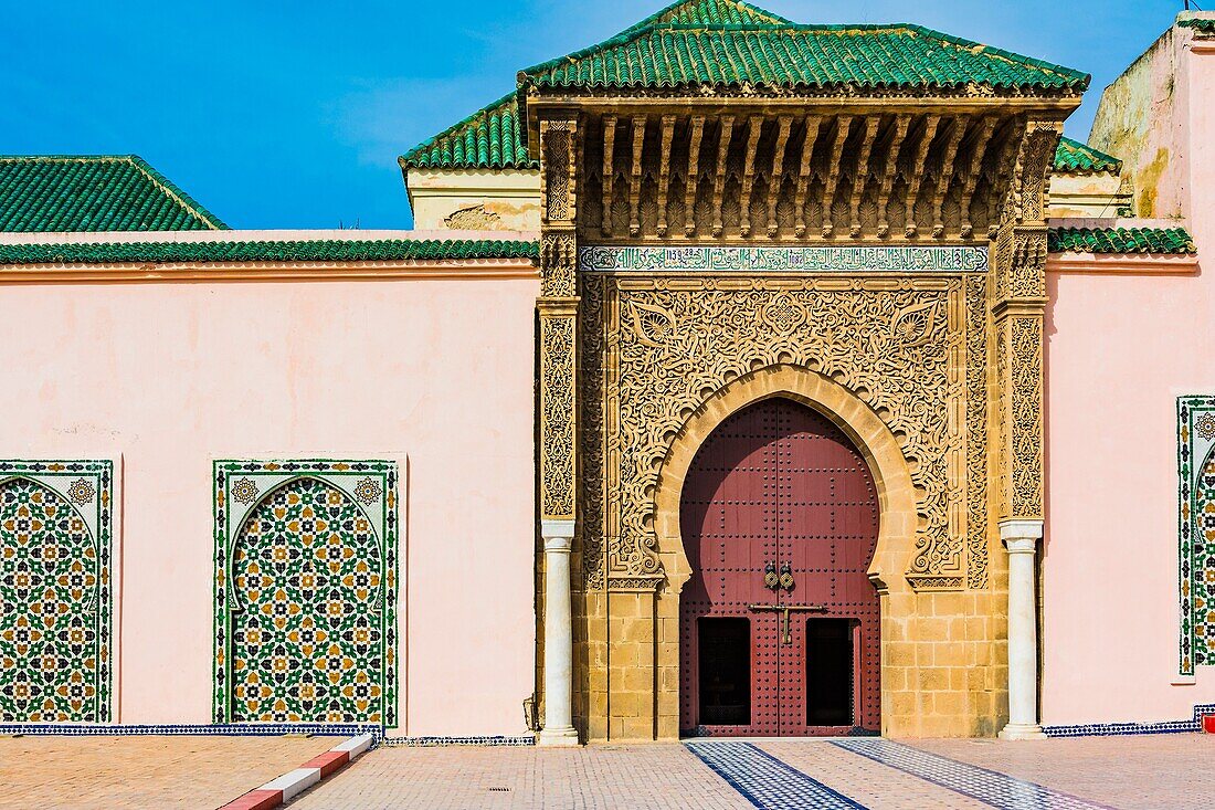 The Moulay Ismail Mausoleum. Meknes, Morocco, North Africa.