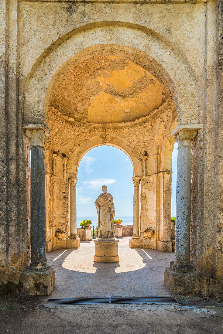 Villa Cimbrone, Ravello, Amalfi coast, Salerno, Campania, Italy. The temple of Ceres Goddess