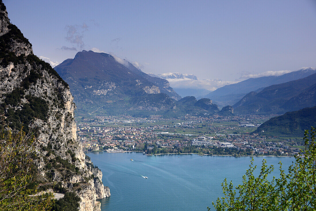 View from the Bastei over Riva, Lake Garda, Trentino, Italy