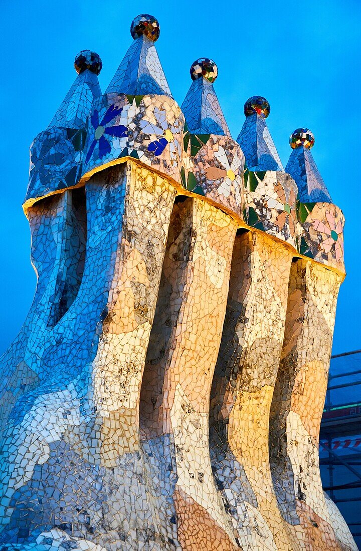 Casa Batlló by Antoni Gaudí architect 1904-1906, Passeig de Gracia, Barcelona, Catalonia, Spain