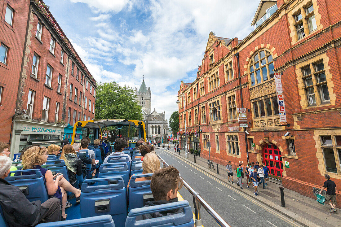 Bus city tour for tourists, Dublin, Ireland