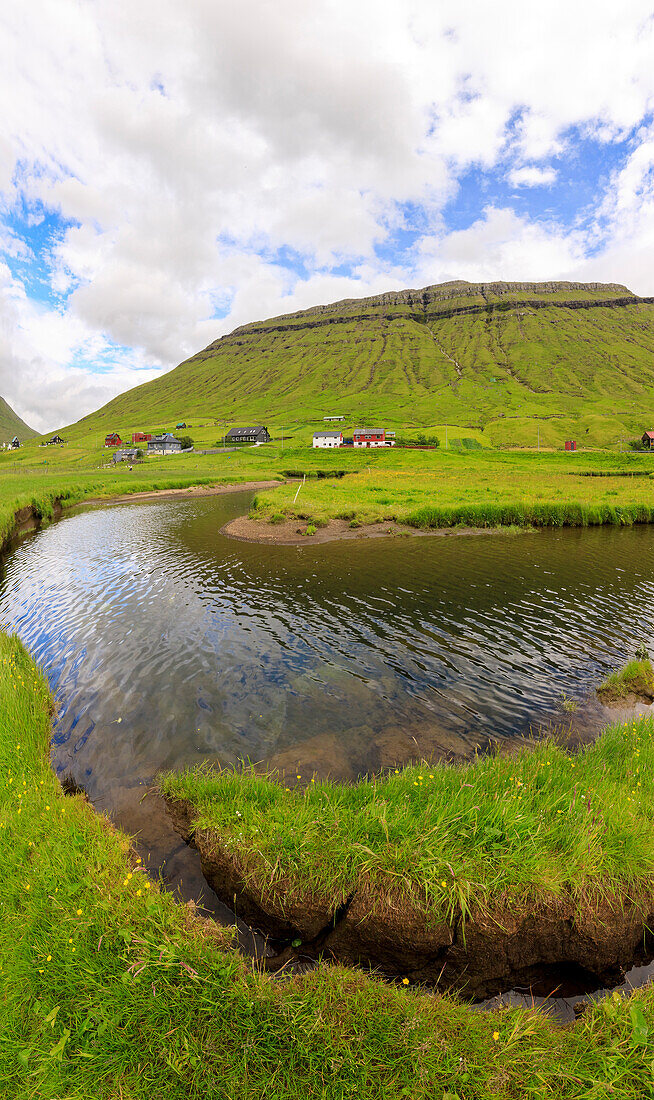 Panoramic of Kollafjorour, Torshavn Municipality, Streymoy Island, Faroe Islands, Denmark