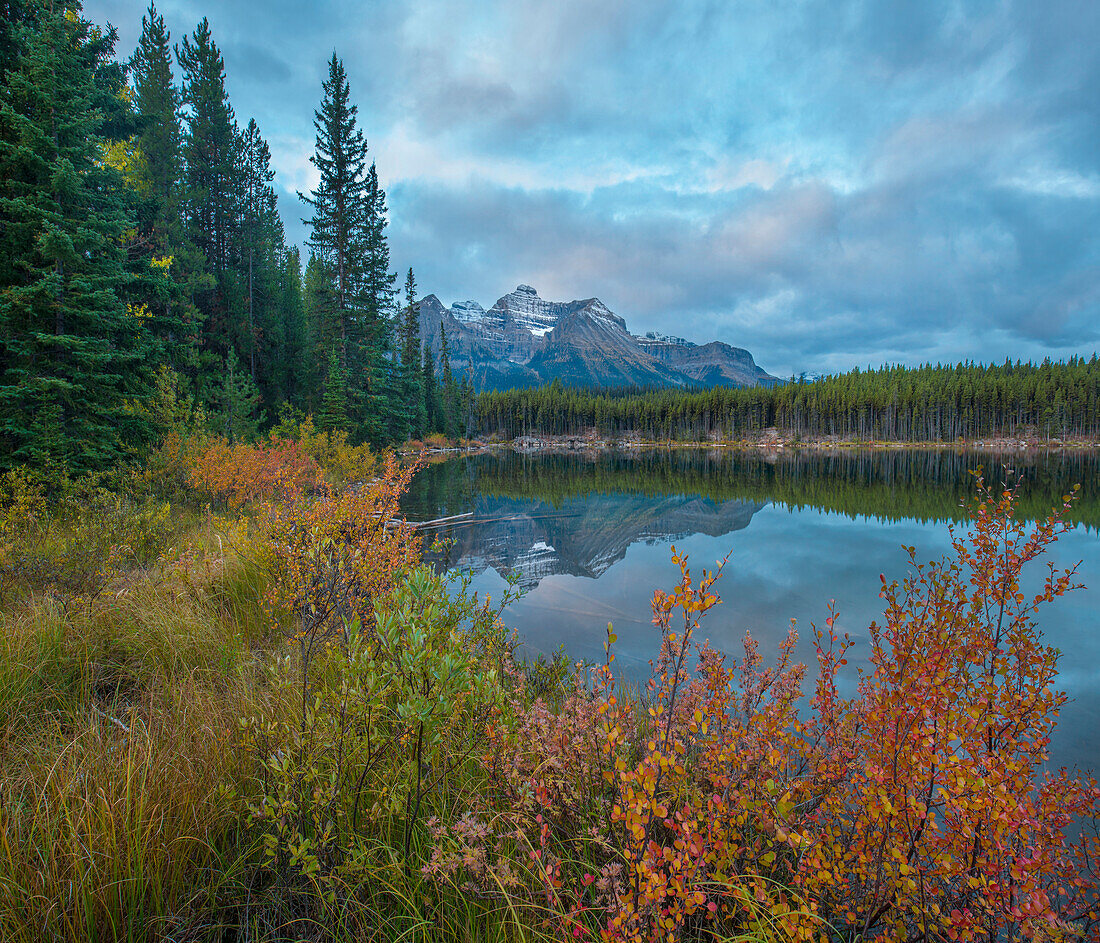 Bow Range at Herbert Lake, Rocky Mountains, Banff National Park, Alberta, Canada